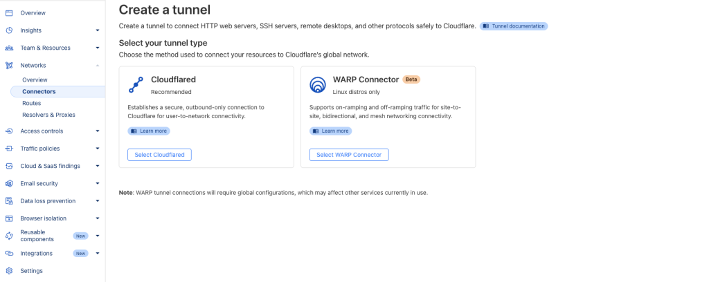 Cloudflare Tunnel - Configuration